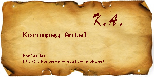 Korompay Antal névjegykártya